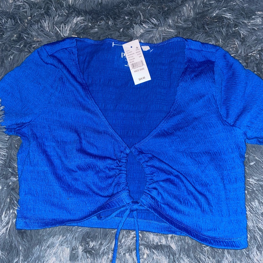 Blue crop top